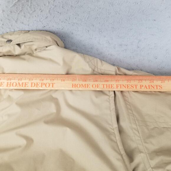 Vintage St Johns Bay Jacket Mens XL Tan Hooded Bomber Puffer Made Korea 90s - Picture 11 of 16